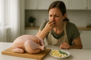 poulet qui sent fort mais pas périmé